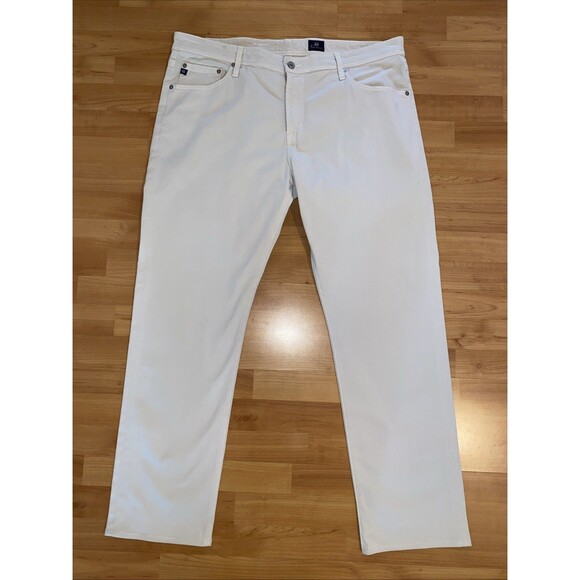 AG The Graduate Preppy Sueded Tailored Leg Men's 40x32 Natural Ivory Pants - Picture 2 of 15